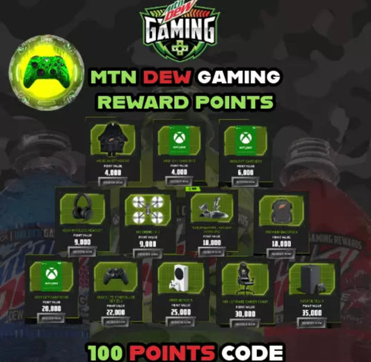 MTN DEW GAMING REWARD 100 POINTS Single Code