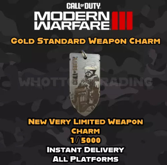 Call of Duty Modern Warfare 3 Gold Standard Weapon Charm 1 of 5000 RARE! CoD MW3